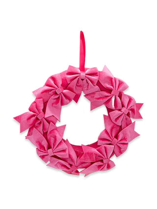 Holiday Velvet Bow Wreath - Pink - Boutique Bella Bellawreath