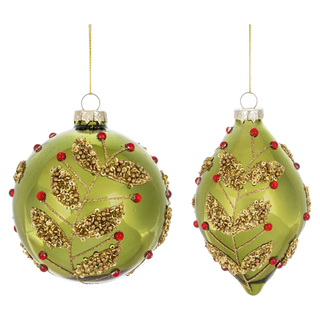 Holly Ball Drop Ornament Ganz - Boutique Bella BellaChristmas Decor