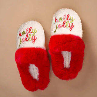Holly Jolly Dreamy Daze Slippers - Boutique Bella BellaChristmas Slippers