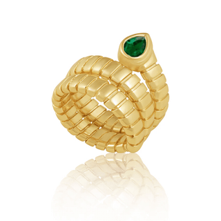 Hollyn Wrap Ring Emerald - Boutique Bella BellaRing