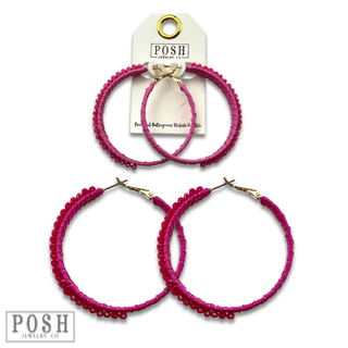 Hoop earring with wrapped crystal beads, last call - Boutique Bella BellaEarrings