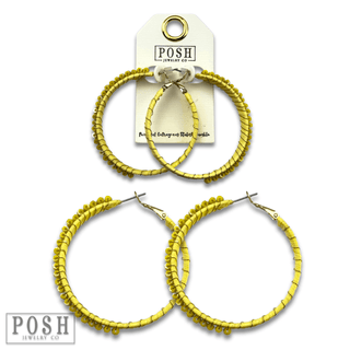 Hoop earring with wrapped crystal beads, last call - Boutique Bella BellaEarrings