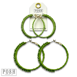 Hoop earring with wrapped crystal beads, last call - Boutique Bella BellaEarrings
