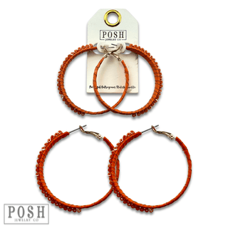 Hoop earring with wrapped crystal beads, last call - Boutique Bella BellaEarrings