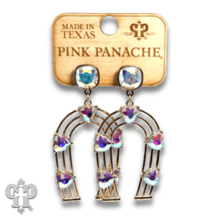 Horseshoe and rhinestone heart earring with Austrian crystal - Boutique Bella BellaEarrings