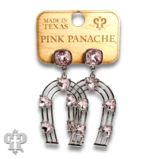 Horseshoe and rhinestone heart earring with Austrian crystal - Boutique Bella BellaEarrings