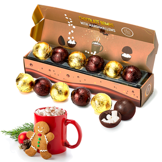 Hot Chocolate Bombs Set Of 6 Delicious Cocoa Bombs Filled With Marshmallows 2 Flavors Caramel Fudge - Boutique Bella Bella