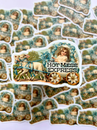 Hot Mess Express Funny Sticker - Vintage Style Girl - Boutique Bella BellaStickers
