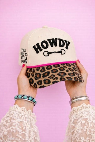 "Howdy" On Tan Cap with Patch Work - Boutique Bella BellaHats