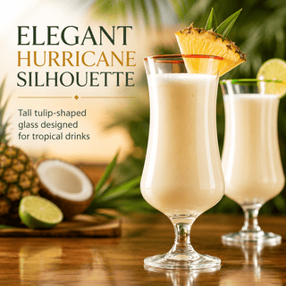 Hurricane Glasses Large 17OZ Pina Colada Set Of 4 Tropical Cocktail Tall Stemmed Crystal Glassware P - Boutique Bella Bella