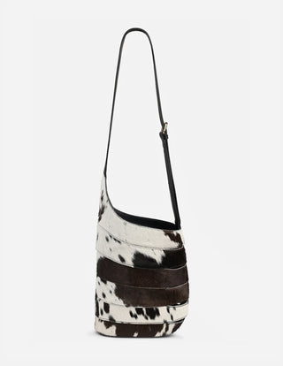 Hyna Cavalera Pail Bucket Bag (White & Black) - Boutique Bella BellaPurse
