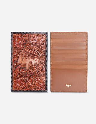 Hyna Crafted Heritage Card Case (Tan) - Boutique Bella BellaWallet