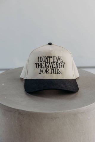 I Don't Have The Energy Embroidered Vintage Trucker Hat - Boutique Bella BellaHat