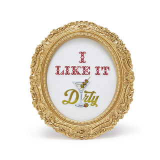 I Like it Dirty Embroidered Cross Stitch Framed Wall Art Designed by Boyar NYC - Boutique Bella BellaFramed Art