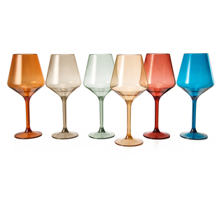 European Style Crystal Stemmed Wine Glasses Acrylic Glasses Tritan Drinkware Unbreakable Muted Color