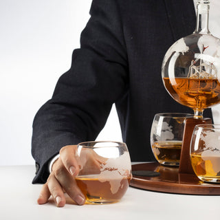 Globe Decanter With 4 Glasses Style 4 1 Premium Barware Gift