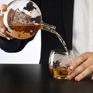 Globe Decanter With 4 Glasses Style 4 1 Premium Barware Gift