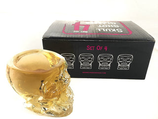 Monkey And Heroes Extra Large Skull Shot Glasses Set Of 4 Use Skull Head Cup For A Whiskey Scoth And
