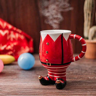 Hand Painted Santas Elf Mug By Premium Barware Gift Elegant Drinkware Collection