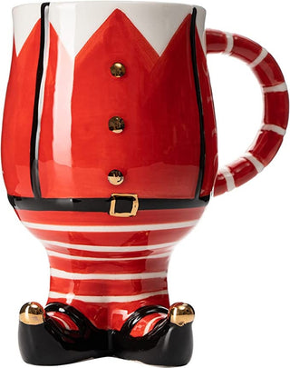 Hand Painted Santas Elf Mug By Premium Barware Gift Elegant Drinkware Collection