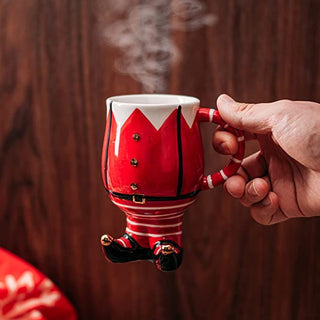 Hand Painted Santas Elf Mug By Premium Barware Gift Elegant Drinkware Collection