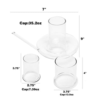 Genie Lamp Stackable Water Carafe Glasses Set 1000 Ml Glass Pitcher With 2 7OZ Glass