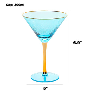Gold Rimmed Crystal Martini Glasses 10 Oz Set Of 4 Classic Martini Glasses For Cocktails Wine Champa