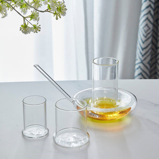 Genie Lamp Stackable Water Carafe Glasses Set 1000 Ml Glass Pitcher With 2 7OZ Glass