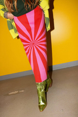 I'm Spiraling Midi Skirt - Boutique Bella Bellaskirt