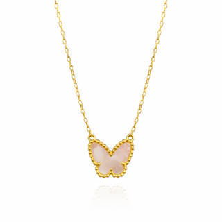 Mother of Pearl Butterfly Pendant Necklace