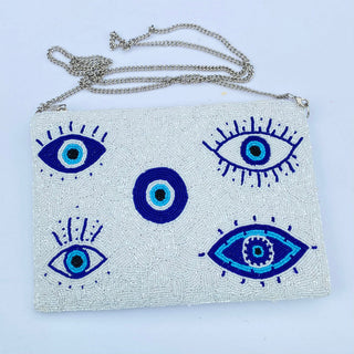 Hand-Beaded OJO Pouch Bag