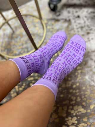 Queen of Sparkles-Lavender Queen Socks