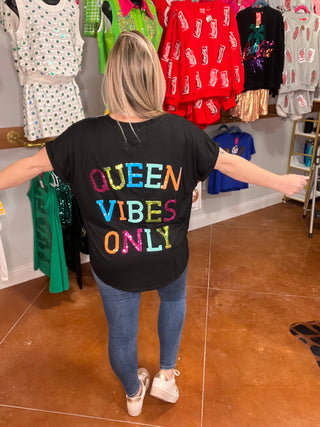 Black "Queen Vibes Only" Tee