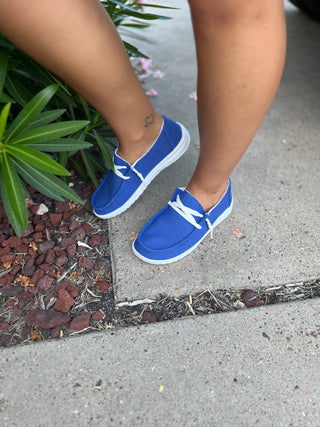 Blue Game Day Boat Shoes