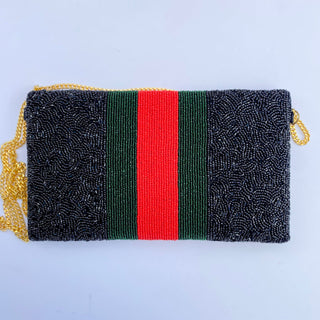 Bee Envelope Black Clutch