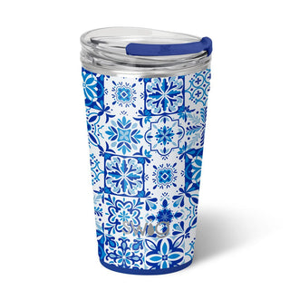 Indigo Tiles Party Cup 24oz - Boutique Bella BellaTumbler