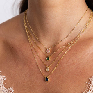 Ines Raindrop Necklace CZ - Boutique Bella BellaNecklace