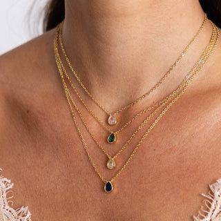 Ines Raindrop Necklace Emerald - Boutique Bella BellaNecklace