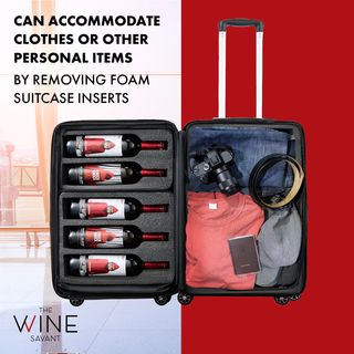 Wine Bottle Suitcase Holds 10 Standard 750 Ml Size Bottles Expandable Removable Travel Bags Universa
