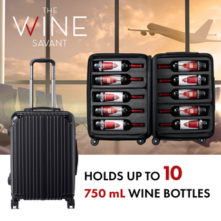 Wine Bottle Suitcase Holds 10 Standard 750 Ml Size Bottles Expandable Removable Travel Bags Universa