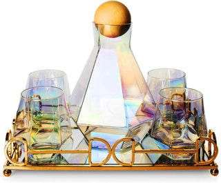 Rainbow Iridescent Wine Set Premium Barware Gift Elegant Drinkware Collection
