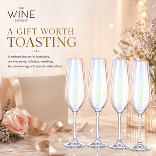 Iridescent Champagne Glasses Premium Barware Gift Elegant Drinkware Collection - Boutique Bella BellaWine Glasses