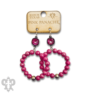 Iridescent finish round bead circle shape earring with Austrian crystal - Boutique Bella BellaEarrings