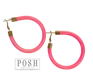 Iridescent hoop earrings - LC - Boutique Bella BellaEarrings