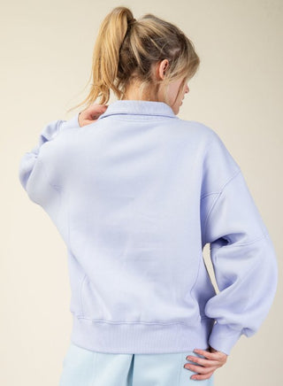 Iris Quarter Zip Fleece Sweatshirt - Boutique Bella BellaSweatshirt