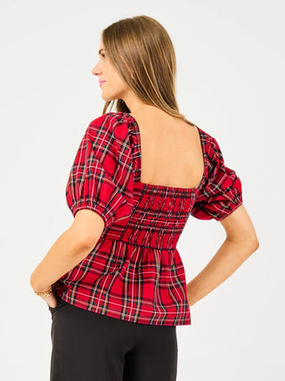 Isabel Red Plaid Top - Boutique Bella Bellatop