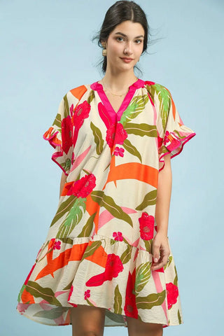 Island Daydream Ruffle Hem Dress - Boutique Bella BellaDress