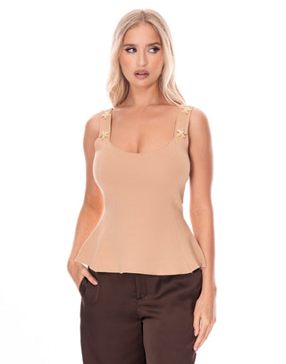 Island Princess Tank - Tan - Boutique Bella BellaTop