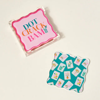 It's Mahj Time Table Talk Acrylic Coaster Set - Boutique Bella BellaCoasters