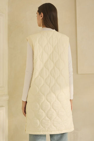 Ivory Quilted Vest Jacket - Boutique Bella BellaPuffer Vest